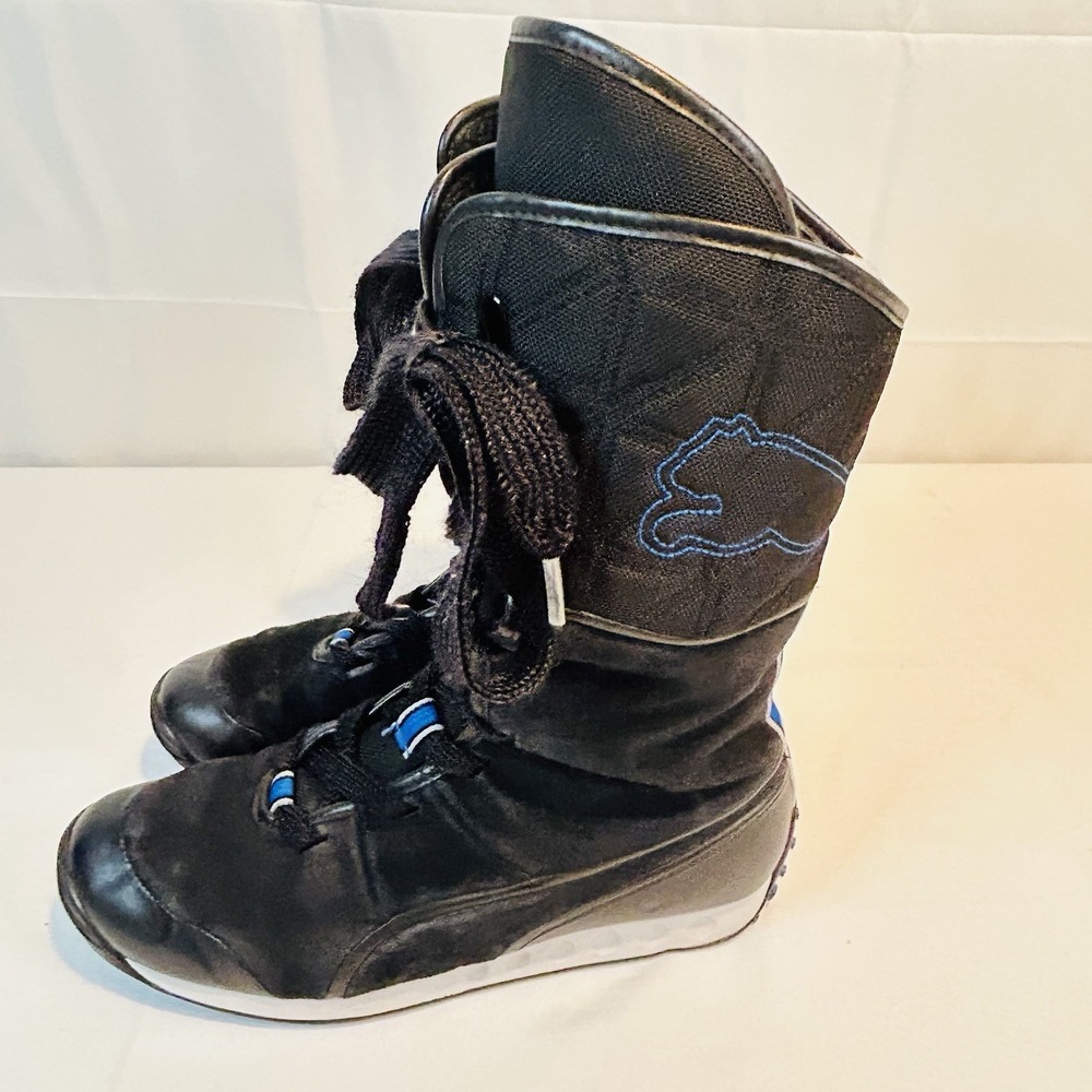 Puma Speed Cat Mid Calf Boots Women's 8 1/2 Black Blue